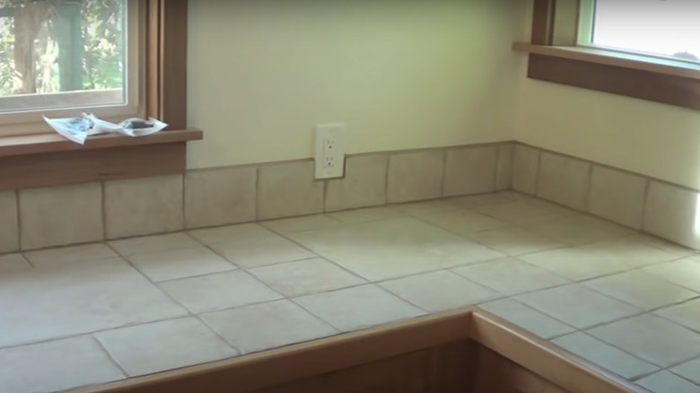 Countertop made of tile