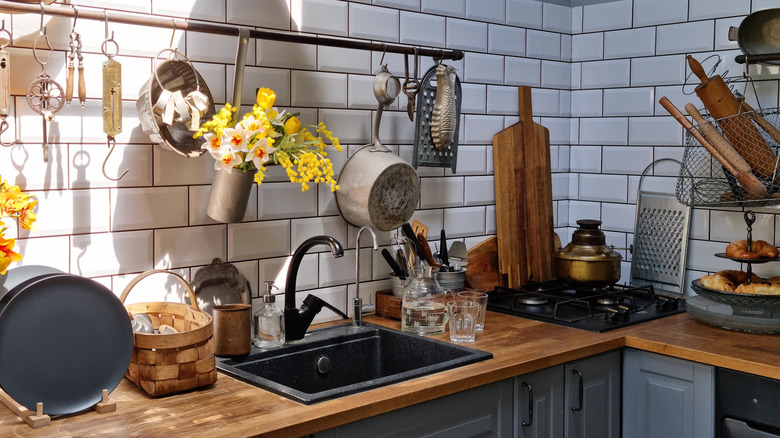 Cute cluttered kitchen corner