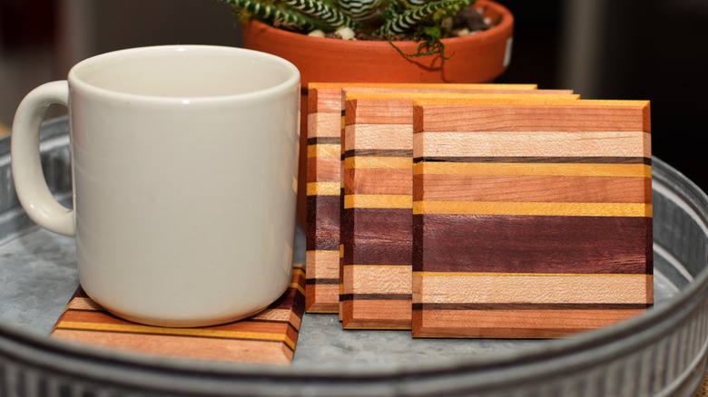 set of wooden coasters