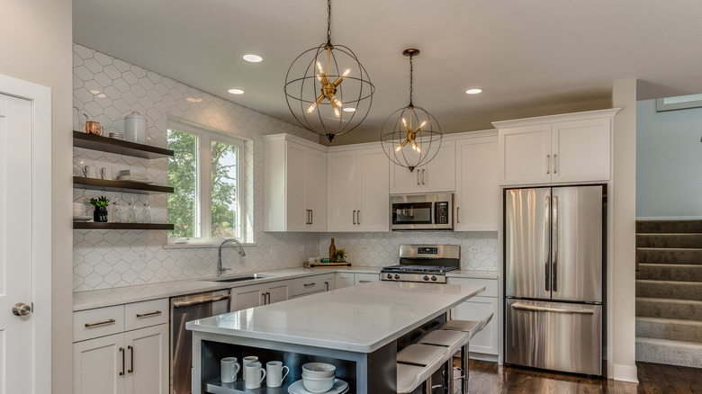 unique lights in a kitchen