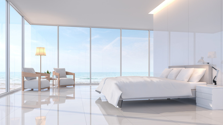 gray minimalist bedroom