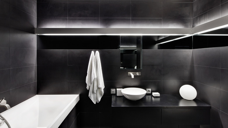 Black and white bathroom