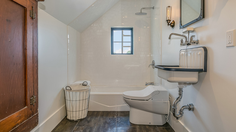 Small attic bathroom