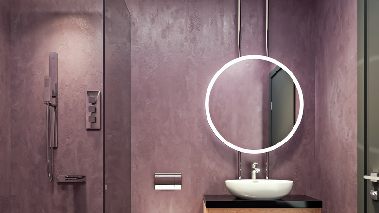 Modern purple bathroom