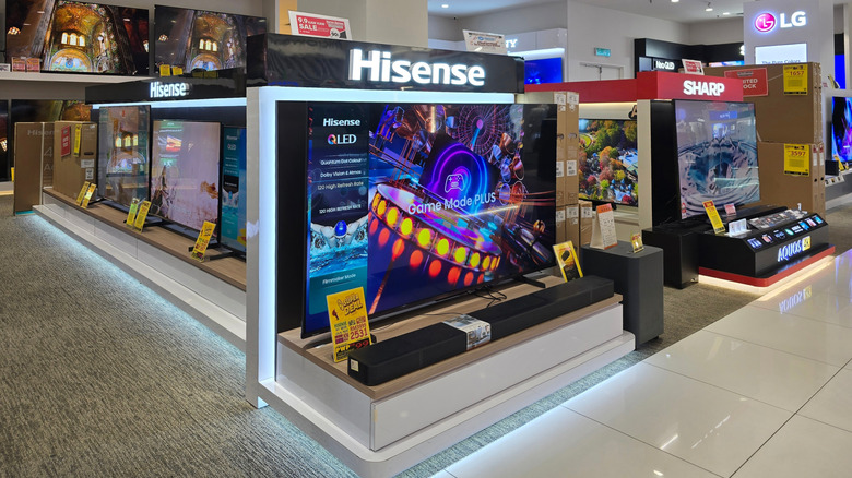 A Hisense television display