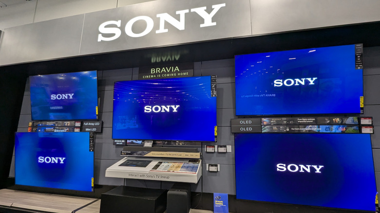 Sony televisions on display in a store