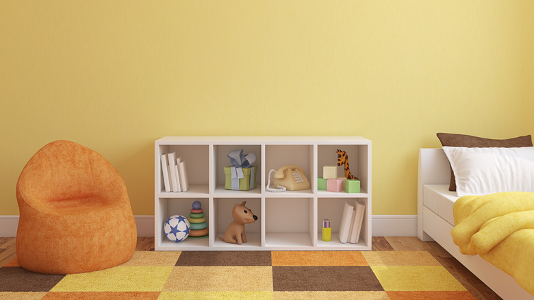 Yellow bedroom for a child