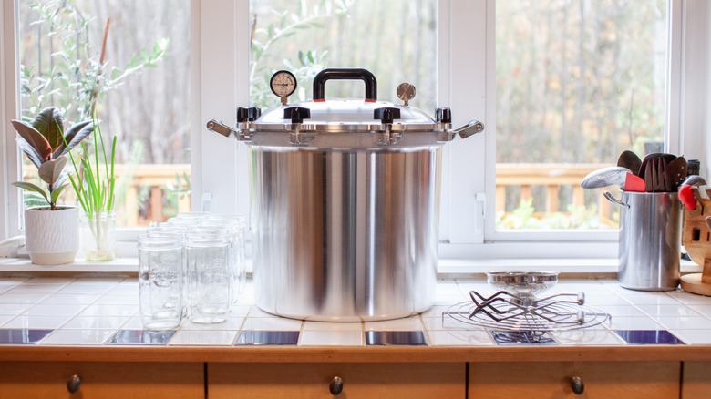 a pressure canner on countertop