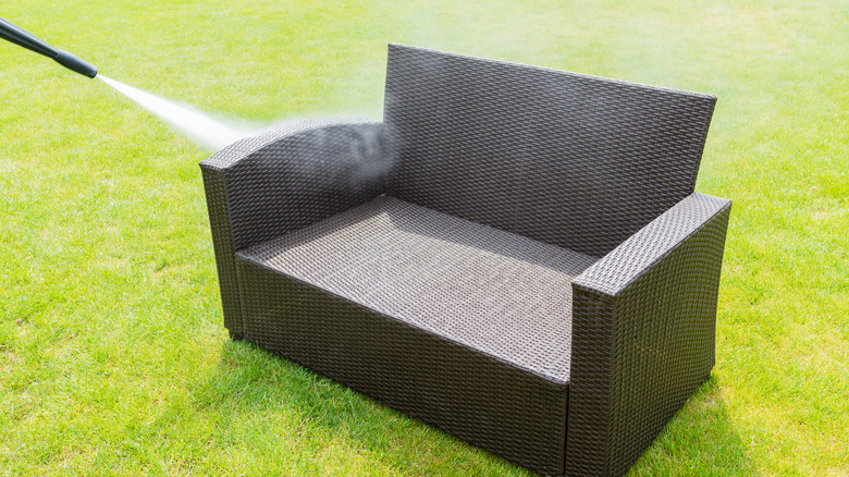 washing rattan furniture