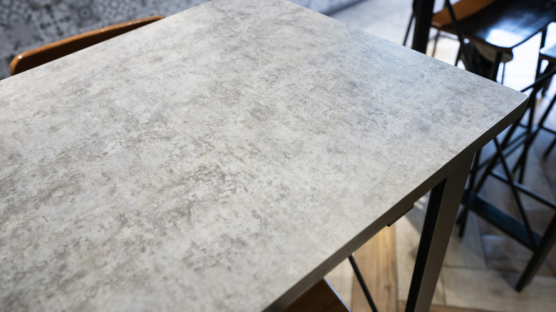 Concrete surface with chair