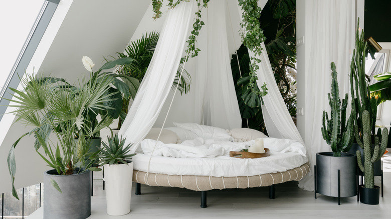 bedroom with round bed