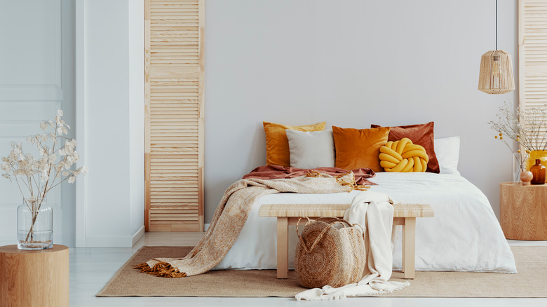 shutters on a bedroom wall