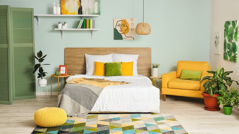 vibrant and colorful bedroom