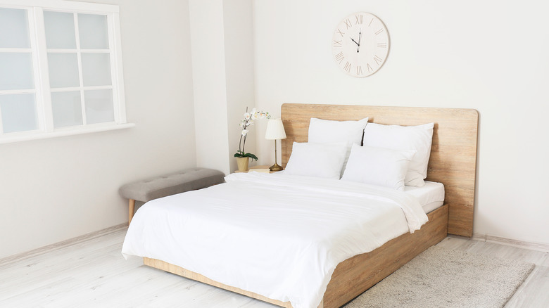 clock on bedroom wall