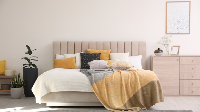 bed with plenty of pillows