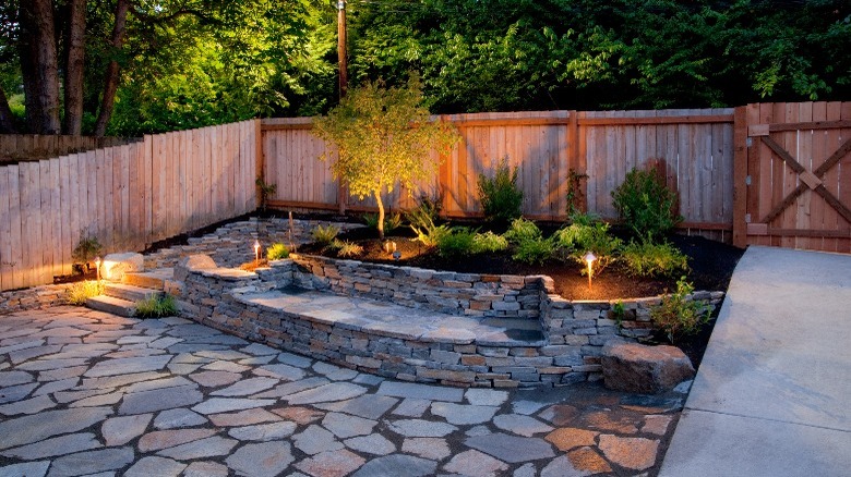 Back patio with garden