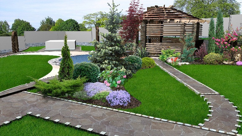 Landscaping around gazebo