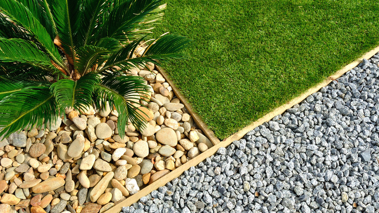 Rocks in flower beds