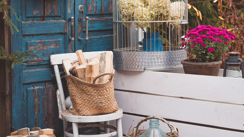 unexpected accessories on porch
