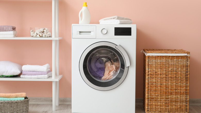 light pink laundry room