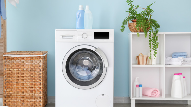 baby blue laundry room