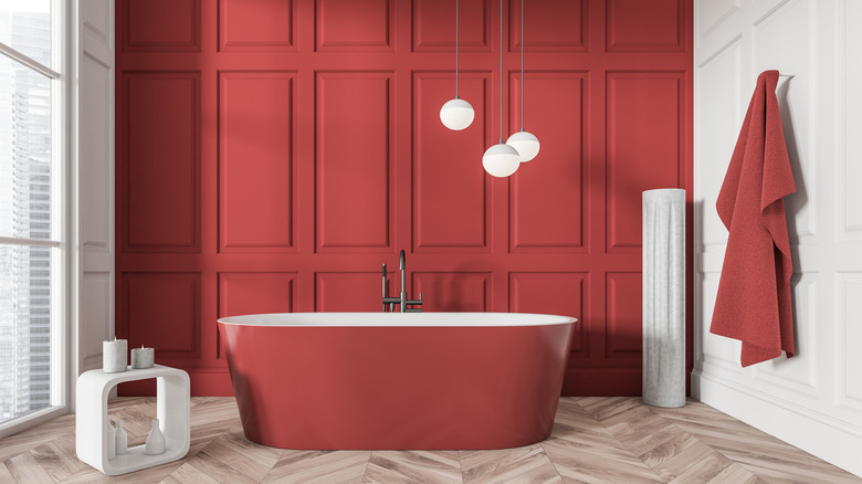 Red bathtub red wall