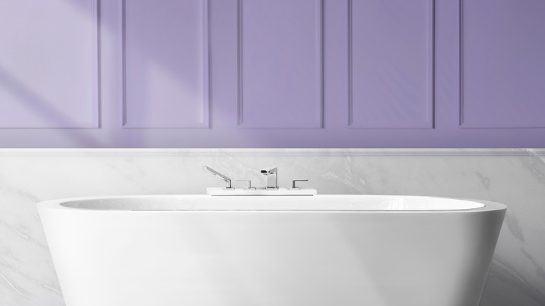 Purple bathroom wall