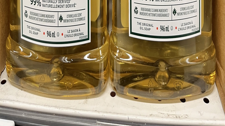 Close up of Murphy Wood Oil products on store shelf