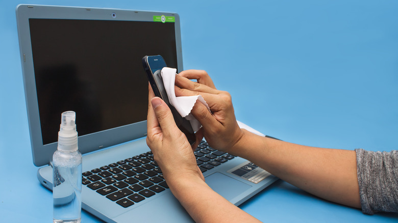 Isopropyl alcohol laptop phone