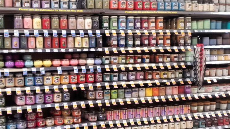View of Kroger Marketplace aisles for candles