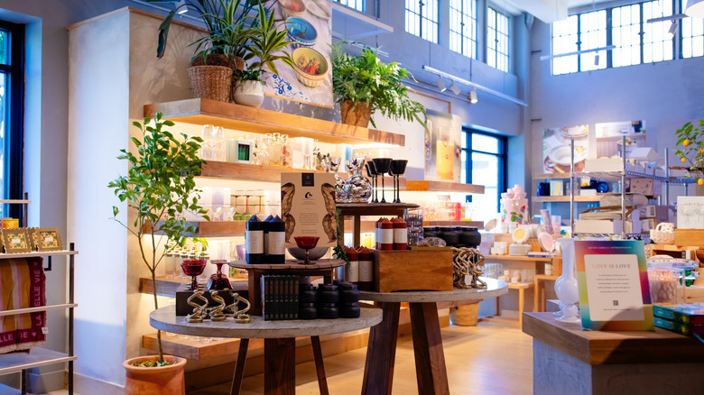Anthropologie's in-store home decor section