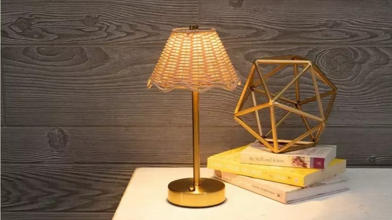 Hobby Lobby Woven Rattan LED Lamp