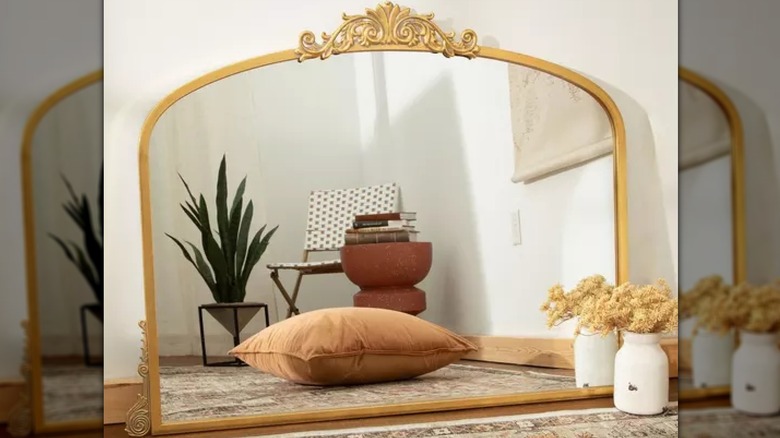 Gold Bordeaux Wide Arch Metal Wall Mirror