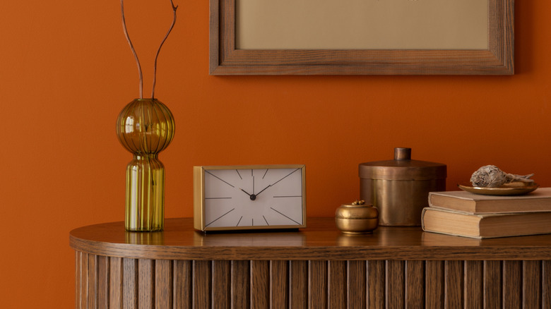 metal decor on side table