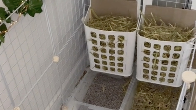 making hay feeders for rabbits