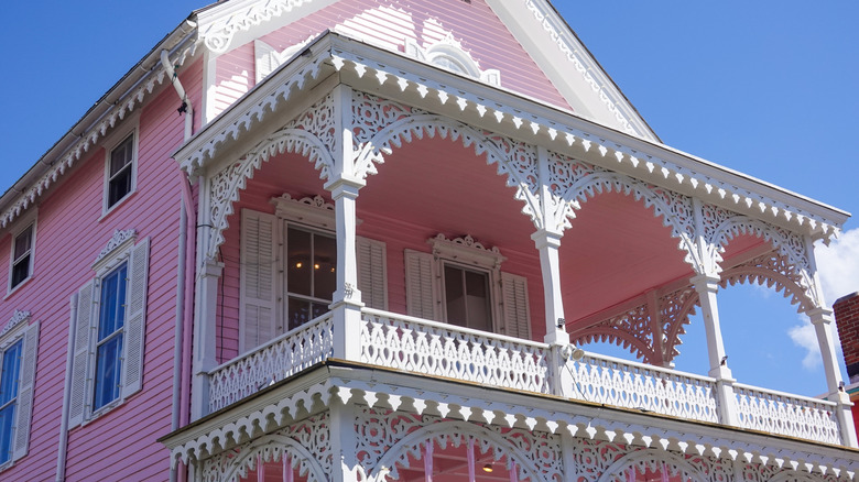 A house with fancy decorative trim