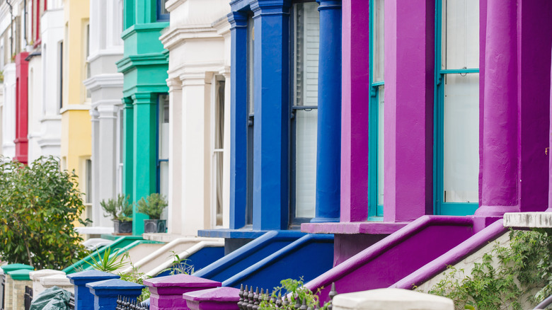 Houses painted in bright colors