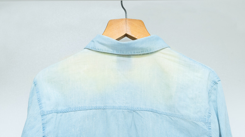 blue shirt becoming faded