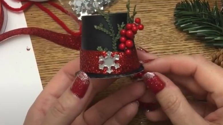 Coffee pod turned into a Christmas ornament