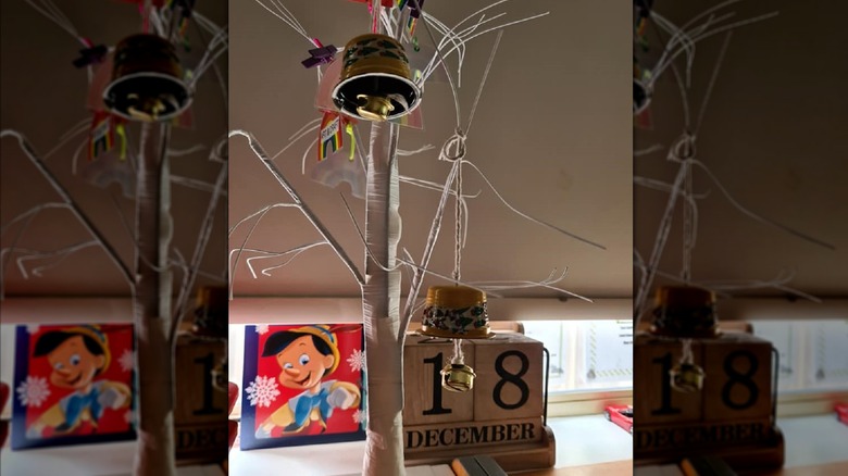 Coffee pods turned into hanging bells