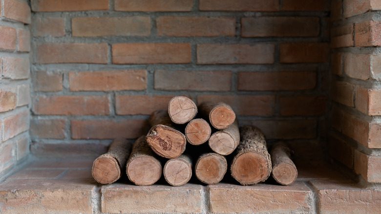 old dry wood next to more freshly cut wood