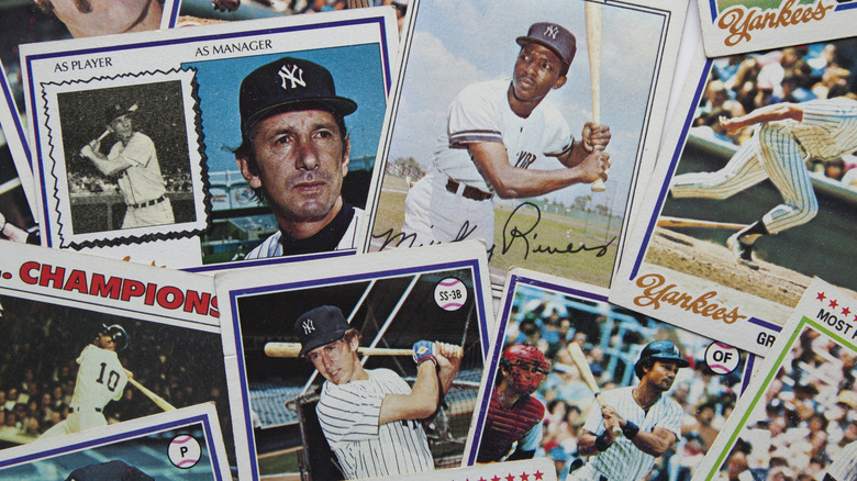 A collection of vintage baseball cards