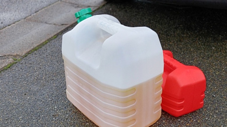 Darker colored gasoline in a opaque container