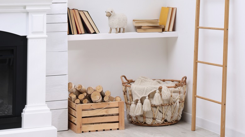 crate with decorative wood inside