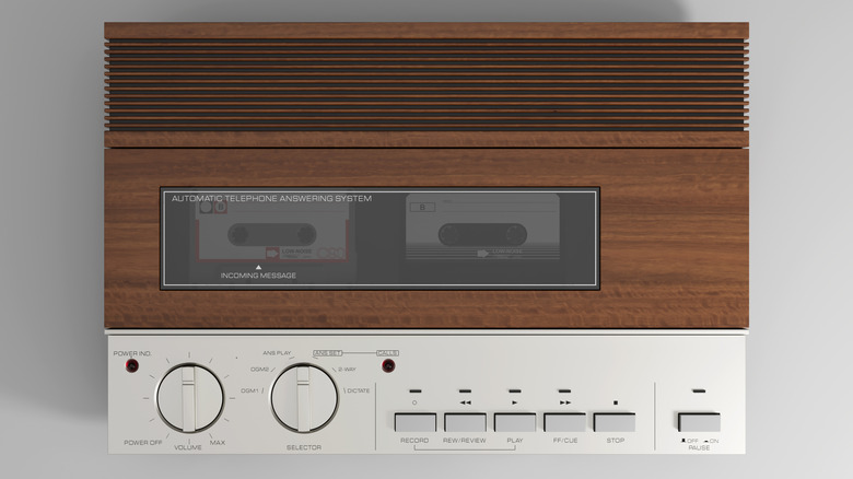 Vintage answering machine with tape cassettes