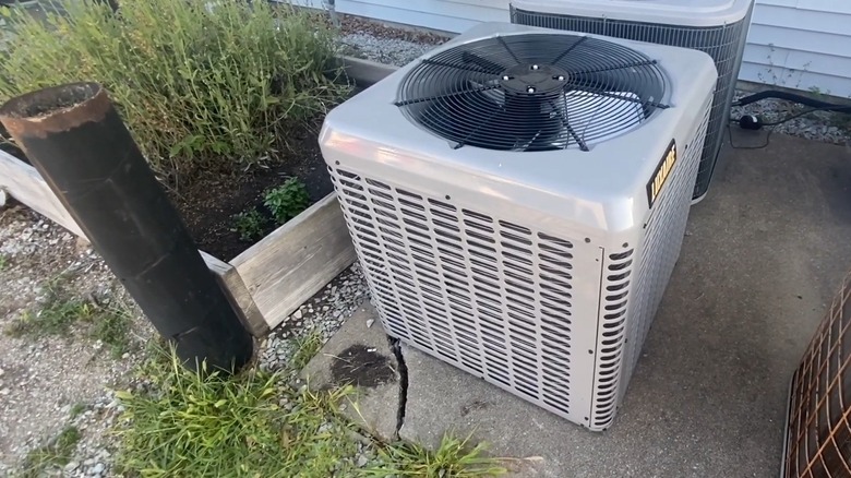 The outdoor unit of a Luxaire air conditioner