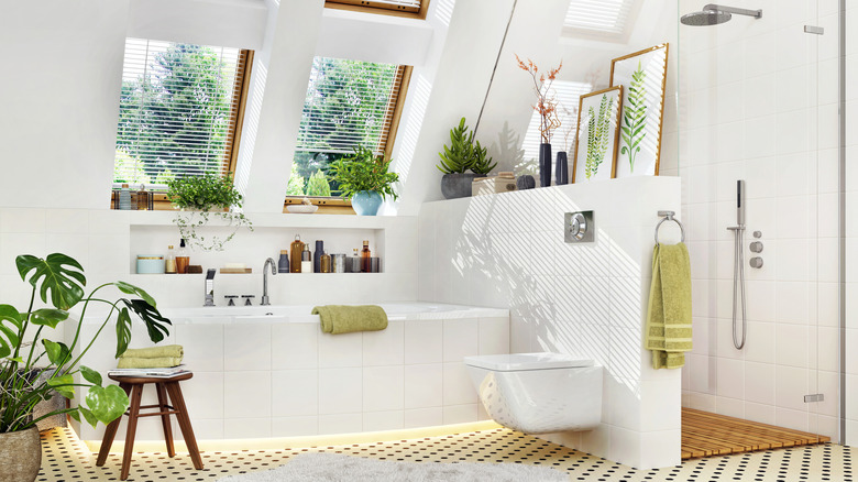 bathroom filled with plants