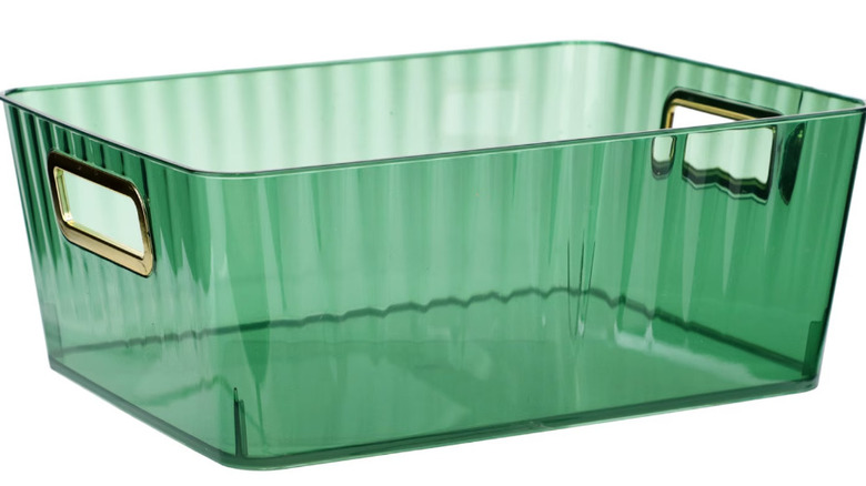 green winter acrylic basket from the Dollar Tree