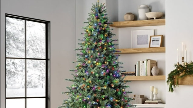 multi-colored fake tree from Sam's Club