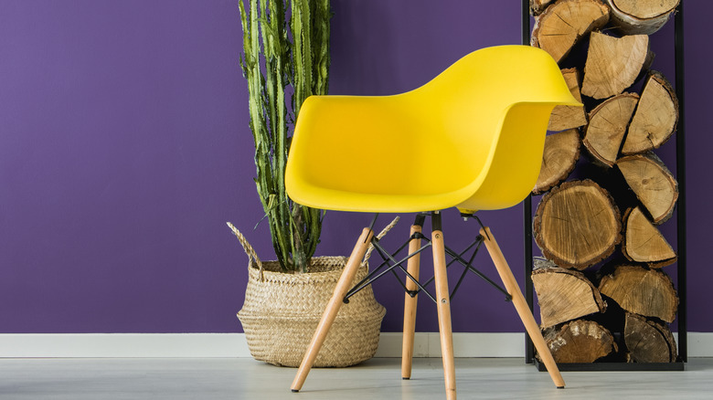 Yellow plastic chair